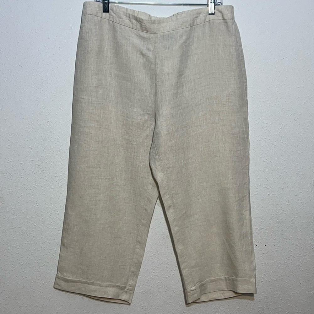CHICOS Women’s 100% Linen Pants Beach Vacation Coastal Grandma Size Chicos 2